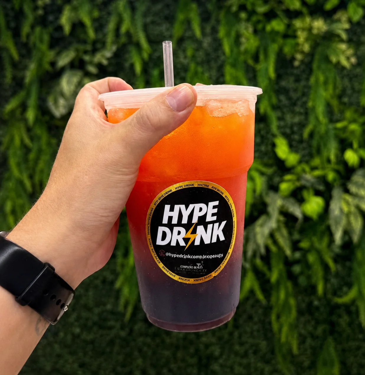 Drink Hype servido durante a experiência no Complexo Beauty